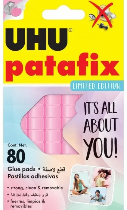 Клеящие подушечки UHU Tac Patafix 80 штук пастельные розовые