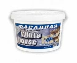 Краска водно-дисперсионная фасадная White House 3.5 кг белая