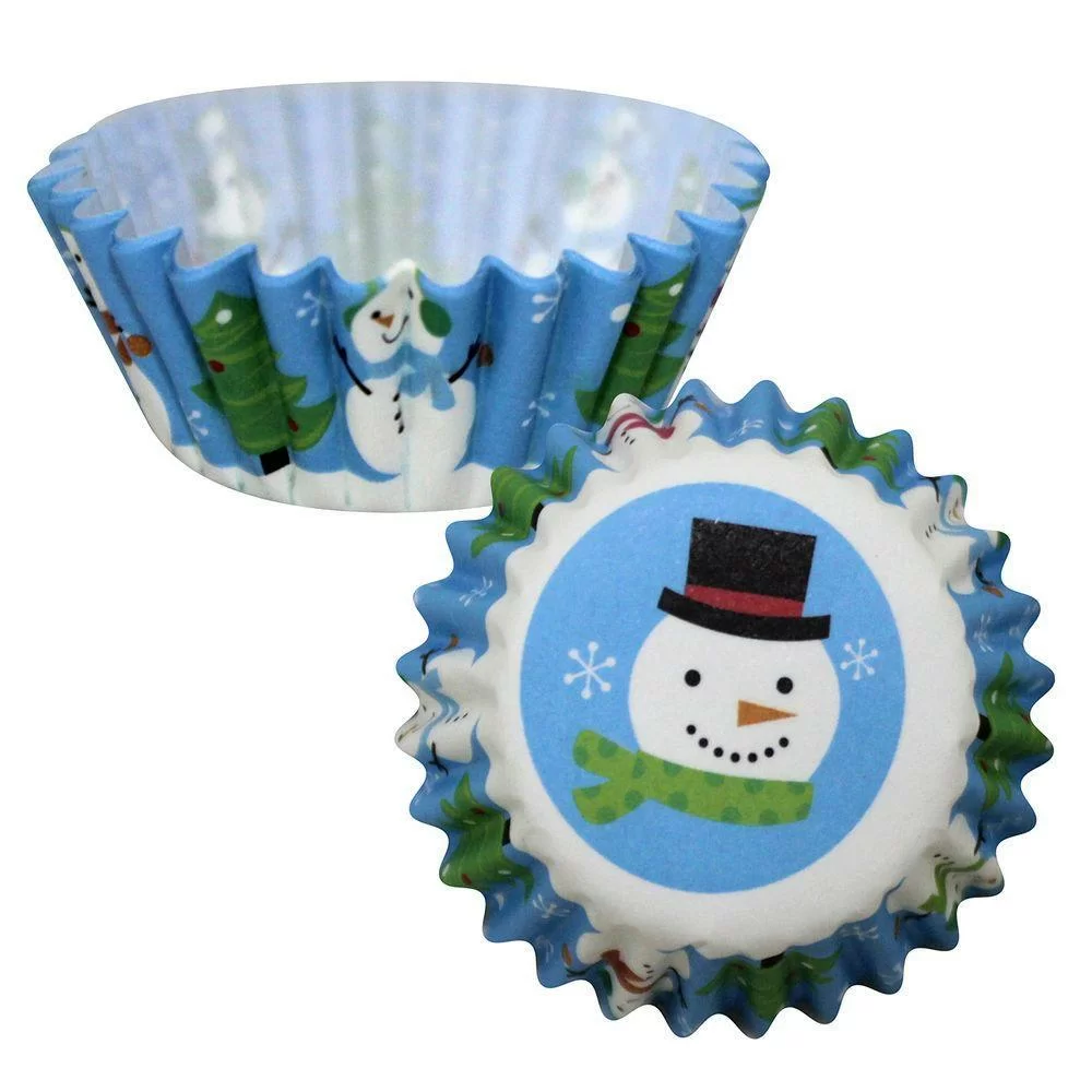 Набор форм для конфет МультиДом бумажные веселый снеговик 50шт.6с