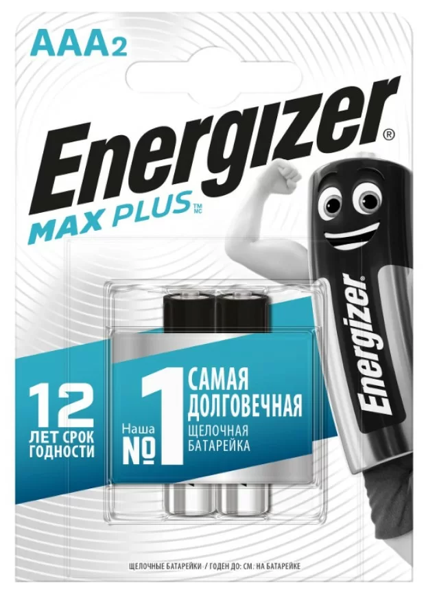 Элемент питания Energizer max plus lr03/e92 aaa 2шт.1.5v
