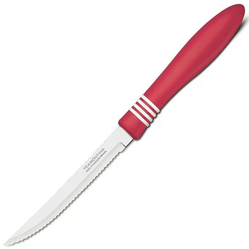 Ножи для мяса стейков Tramontina cor & cor 2шт. 13см красный на блистере 23450/275