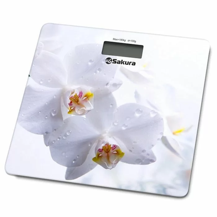 Весы напольные электронные Sakura Ultraslim Орхидеи SA-5065WF 180кг