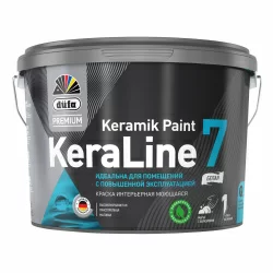 Краска водно-дисперсионная Düfa Premium KERALINE 7 0.9 л д/стен и потолков моющаяся матовая белая база1
