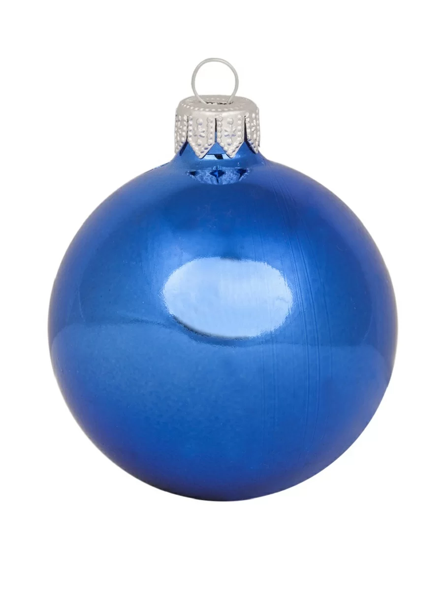 Елочный шар MOROZCO Новогодний Ш55103, синий глянцевый, 55 мм