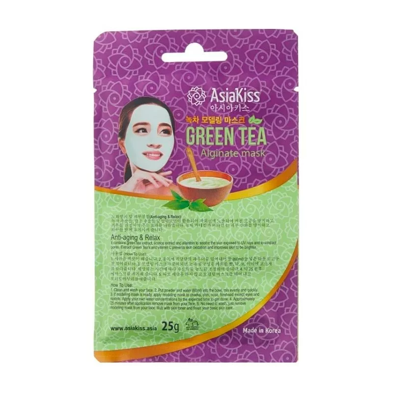Маска для лица AsiaKiss альгинатная с зеленым чаем