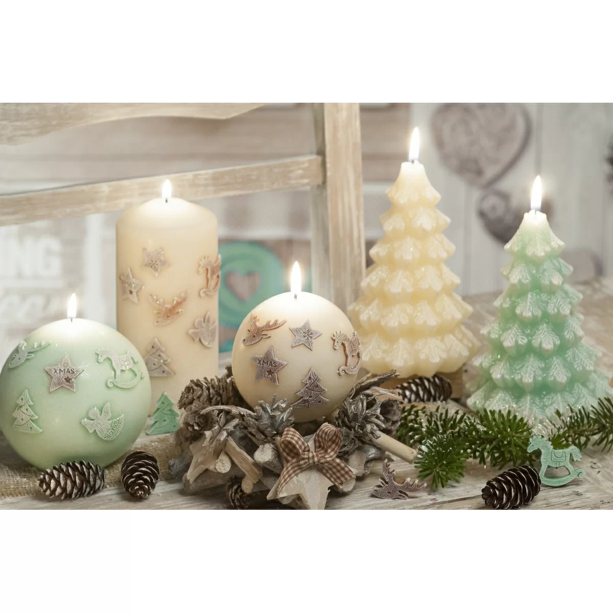 Свеча елочка Bartek Счастливого рождества фигурка Happy Xmas Christmas Tree 100x150