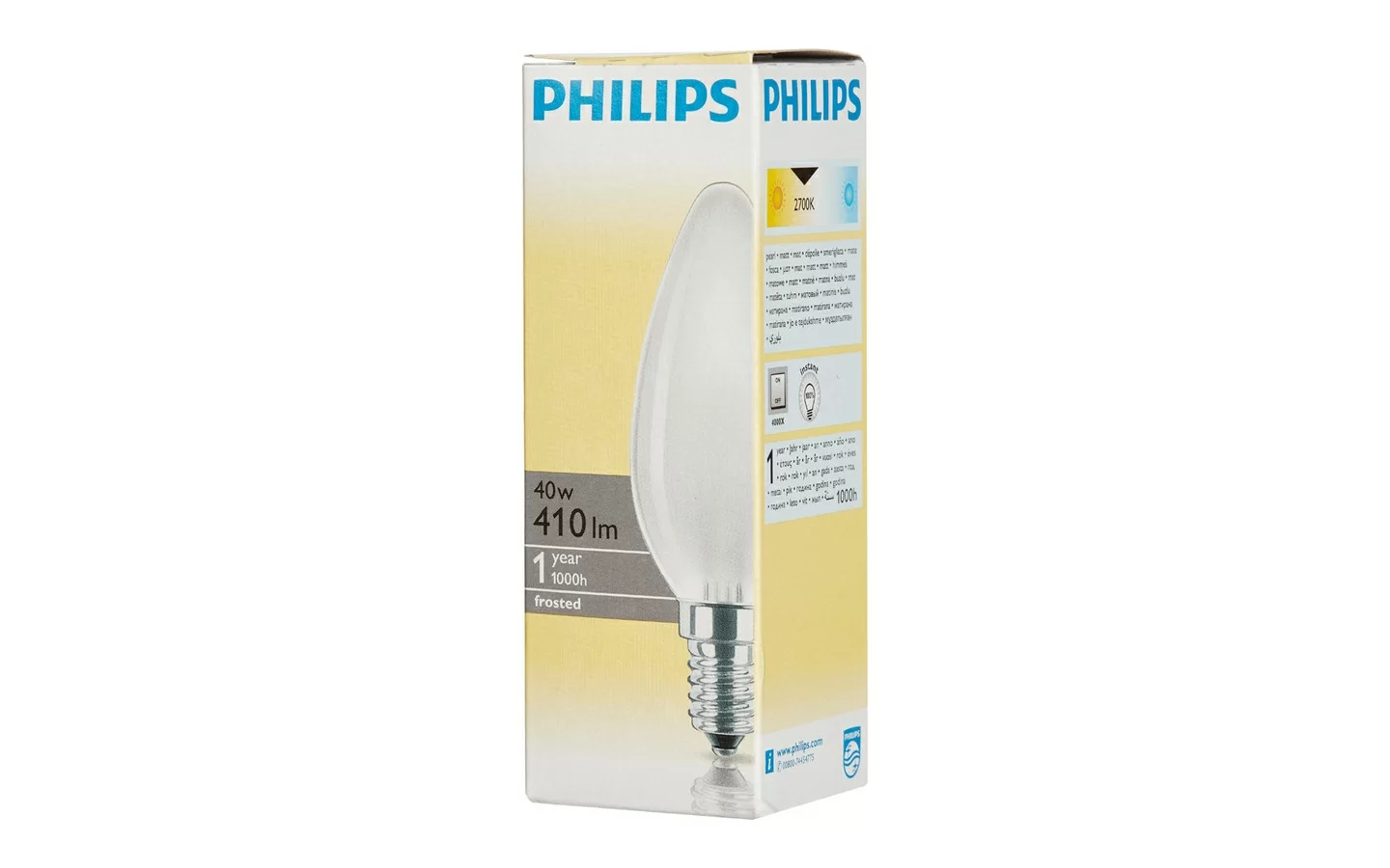 Лампа Philips b35 40w e14 fr свеча матовая