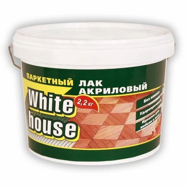 Лак акриловый для паркета White House 2.2 кг полуматовый