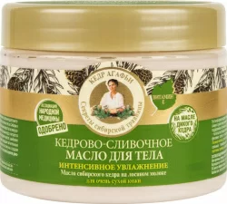 Рецепты Бабушки Агафьи Масло для тела Кедрово-сливочное интенсивное увлажнение 300мл