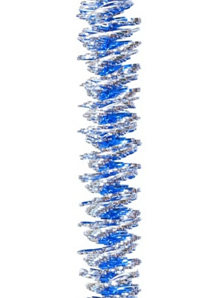 Мишура Кольца-2 серебро/синий 2 м