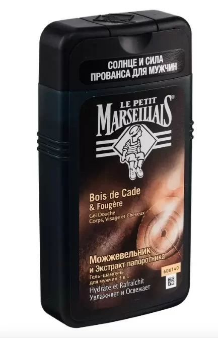Гель-шампунь Le Petit Marseillais для мужчин Можжевельник папоротник 3в1 250м
