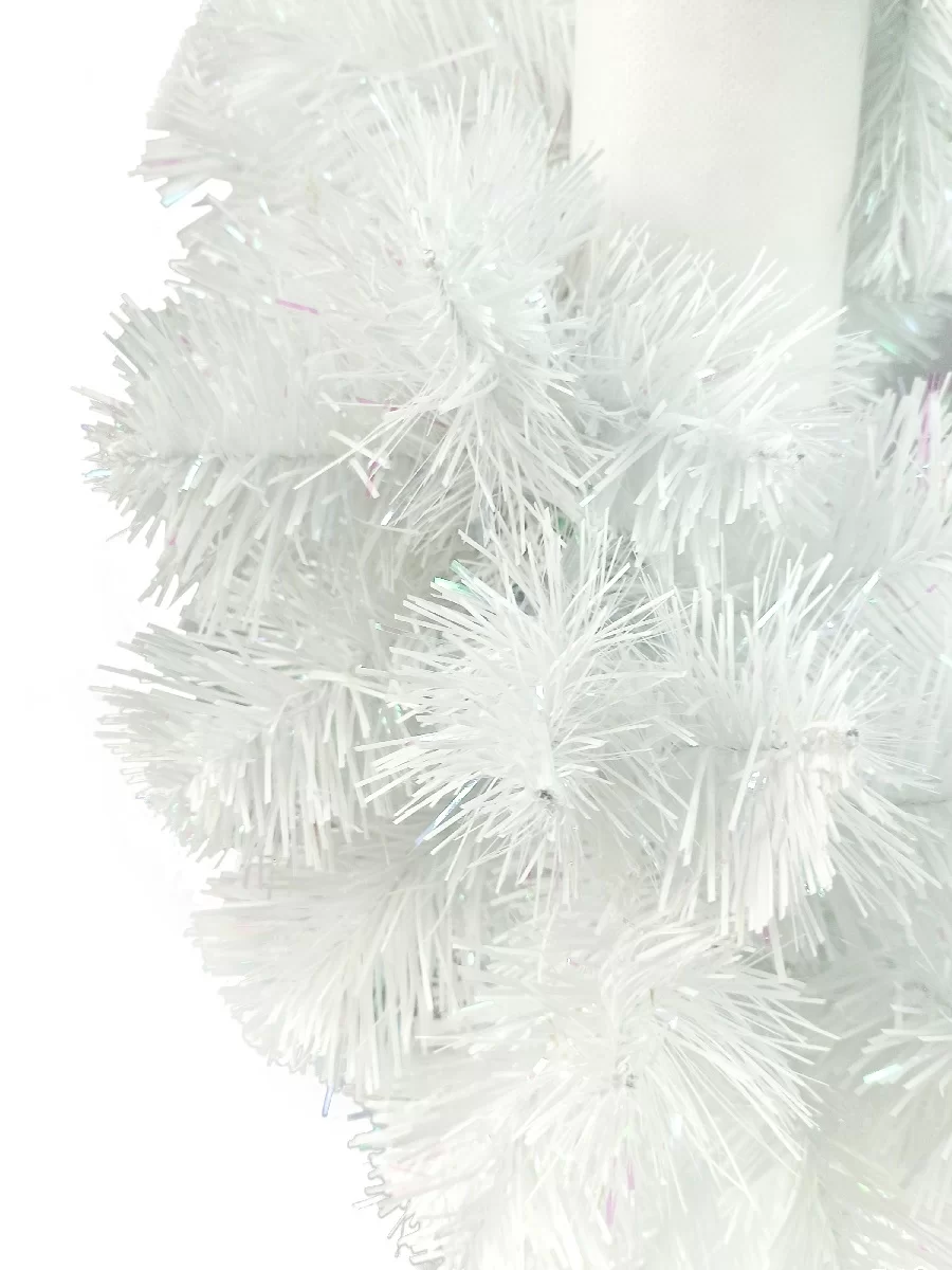 Гирлянда еловая Рождественская-16 белая с блеском
