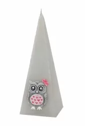 Свеча Bartek Candles Смешные совы пирамида 50х150мм