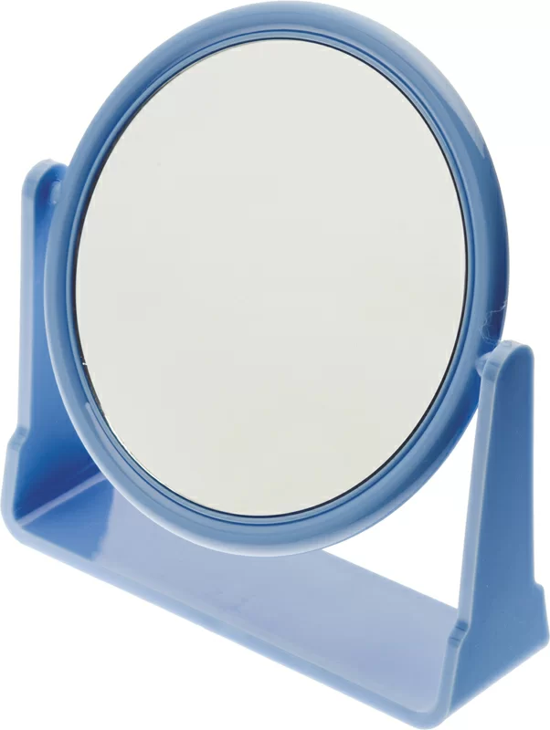 Зеркало настольное Dewal Beauty 178x160х10 мм синяя оправа пластиковая подставка MR115