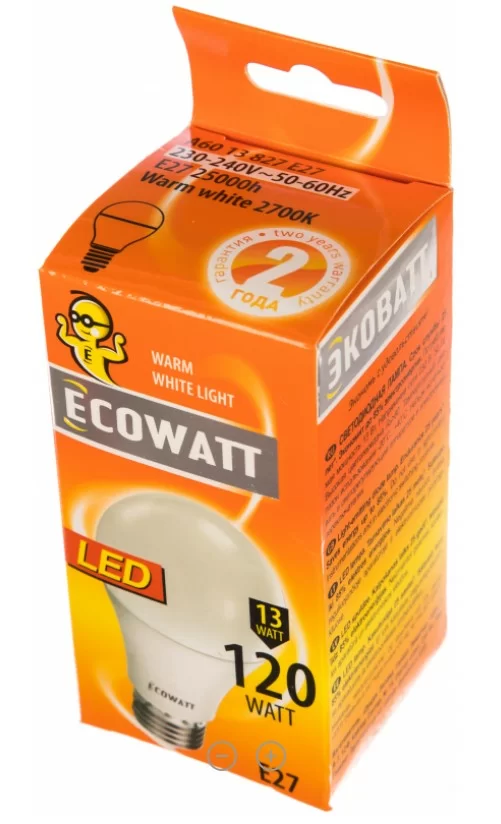 Светодиодная лампа Ecowatt led a60 е27 13w 2700к