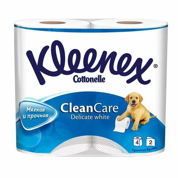 Туалетная бумага Kleenex 2-х слойная белая 4шт