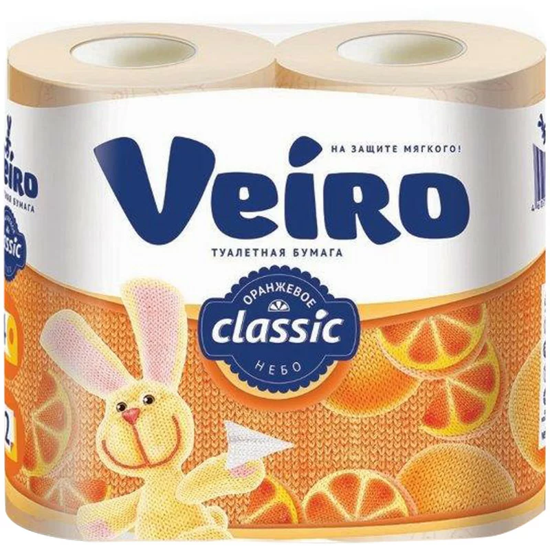 Туалетная бумага Veiro linia классик 4рул 2-сл оранжевая