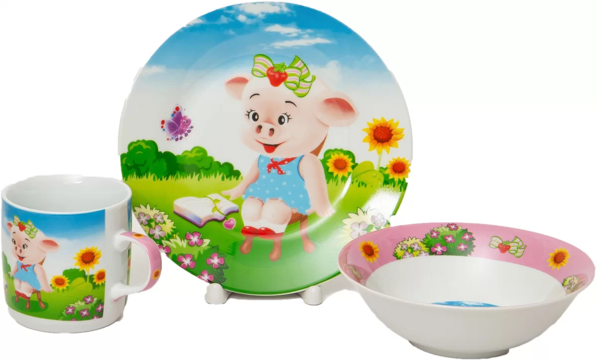 Набор посуды детский Хрюшка 3 предмета 192-47131