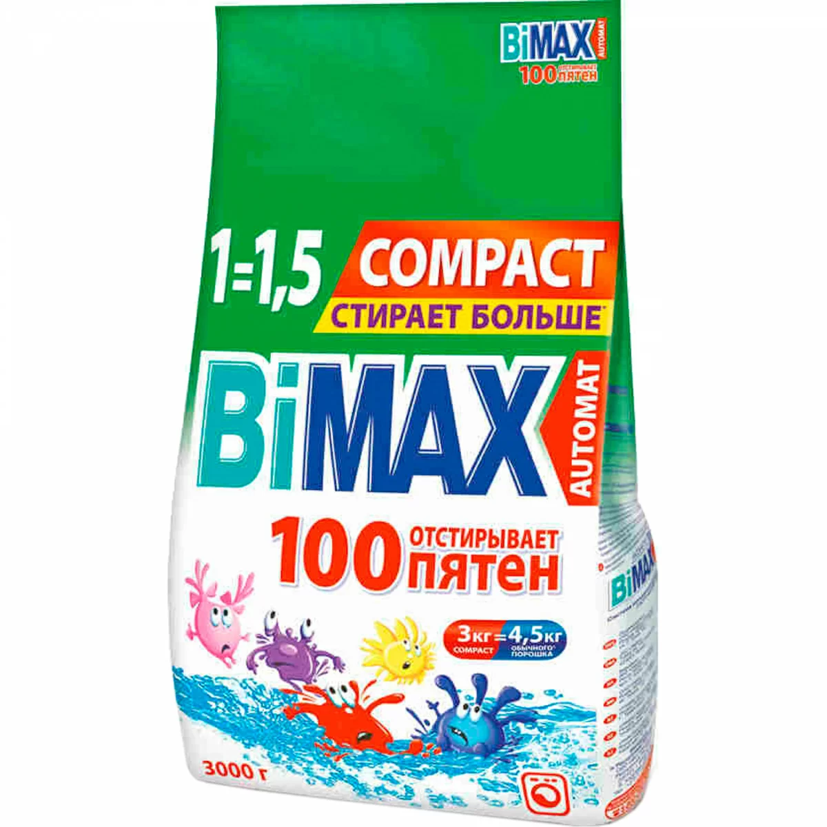 Стиральный порошок Bimax автомат 100 пятен 1.5кг