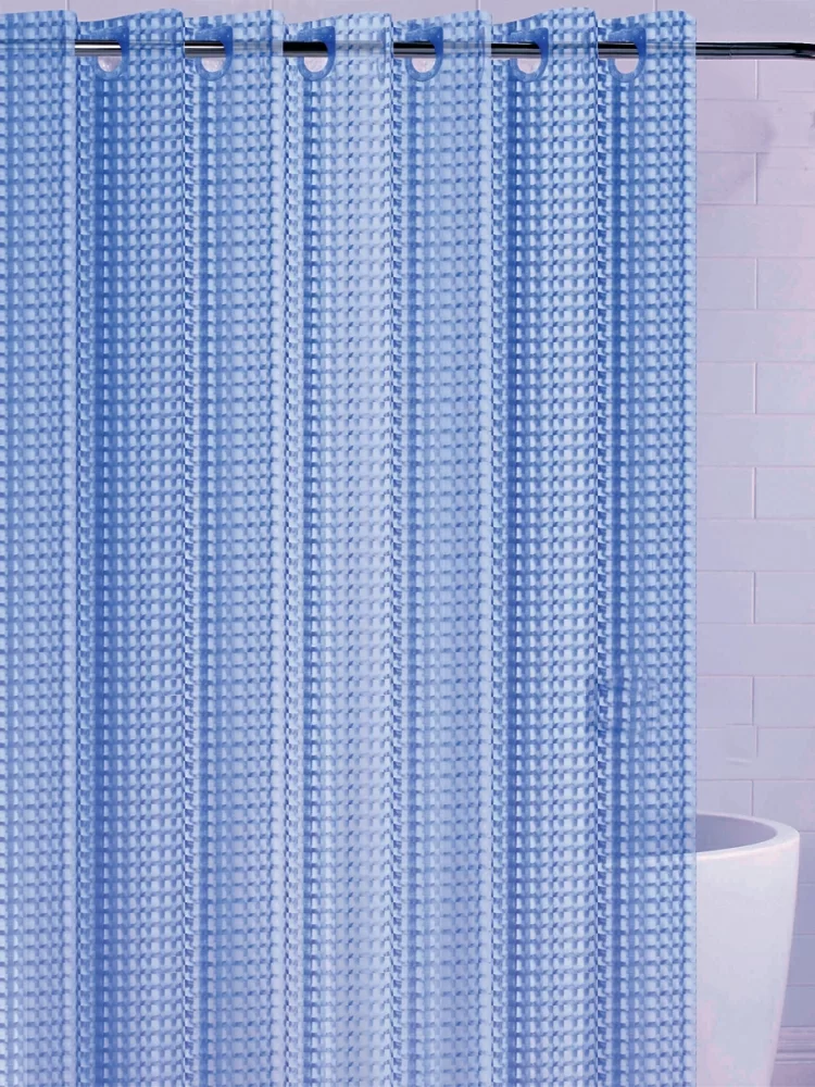 Штора для ванной BATH PLUS 3д голубая 180x200