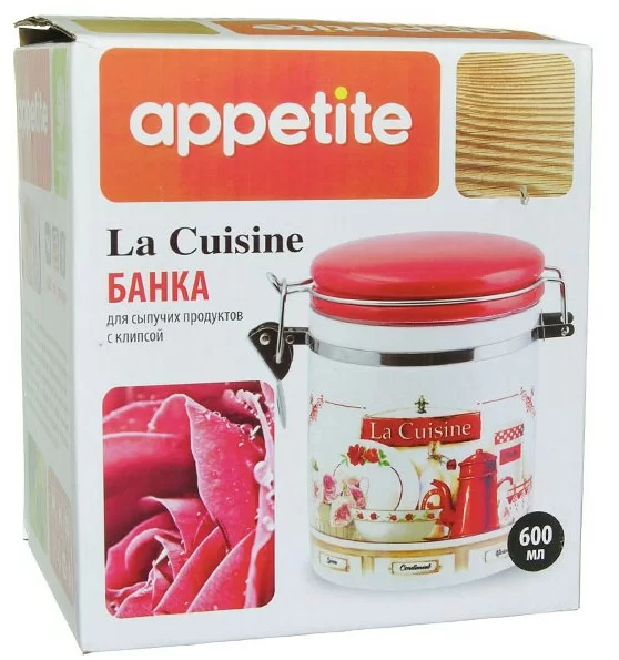 Банка Appetite La Cuisine круглая c клипсой 600мл керамическая