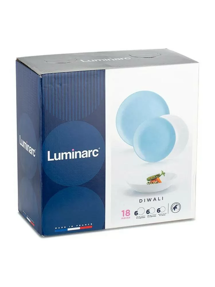 Столовый сервиз Luminarc Diwali Light Blue&White 18 предметов P5911