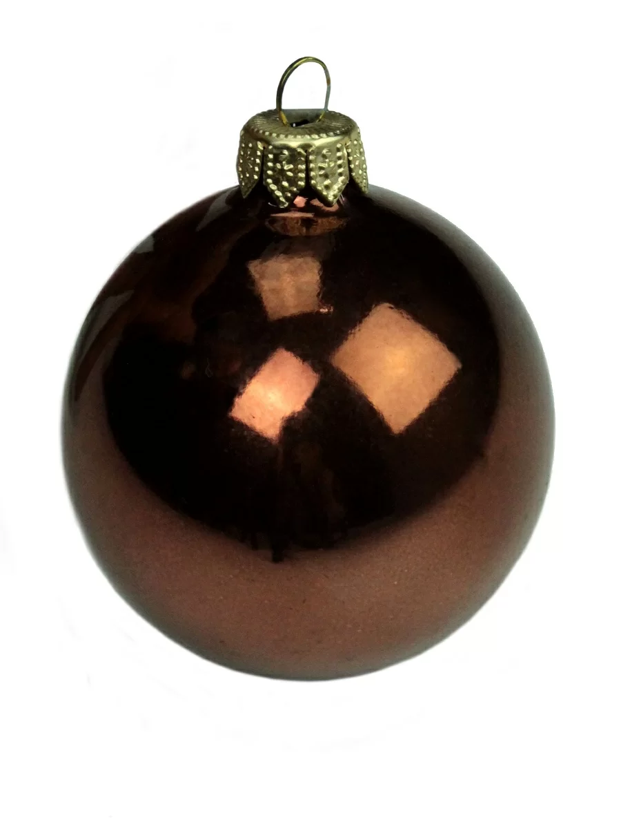 Елочный шар MOROZCO Новогодний Ш55110, шоколад глянцевый, 55 мм 