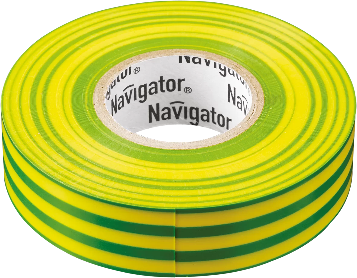 Изолента пвх navigator 19мм желто-зеленая 71115