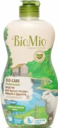 BioMio Концентрат экологичный для мытья посуды, овощей и фруктов Bio-Care с эфирным маслом мяты, экстрактом хлопка и ионами серебра 450мл