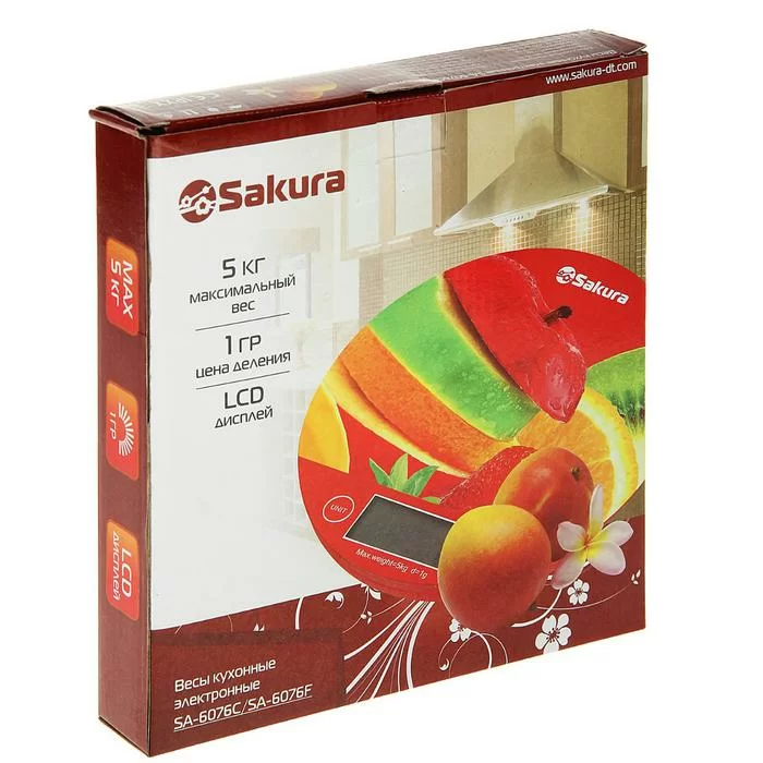 Весы кухонные электронные Sakura Шоколад SA-6076C 8кг 