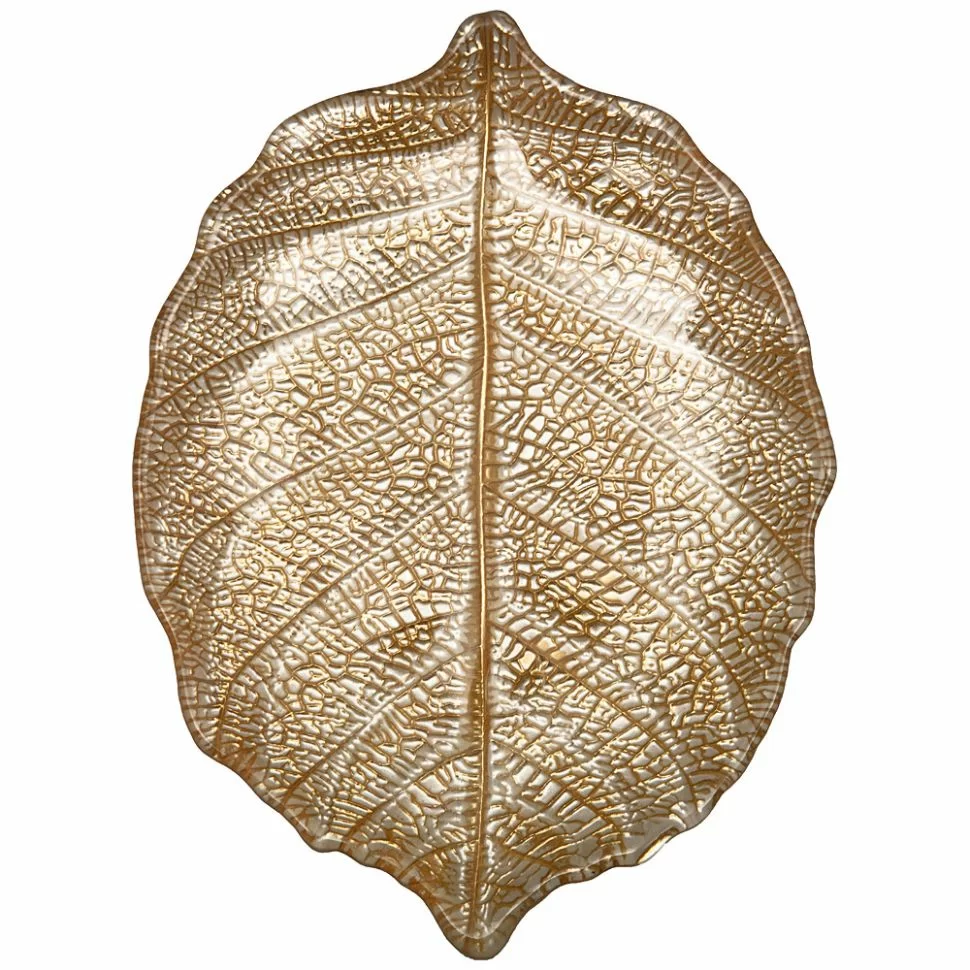 Блюдо Аксам leaf gold 21см