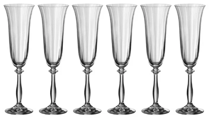 Набор бокалов для шампанского Bohemia Crystal анжела 6х190мл