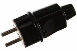Электровилка Lux вр31 250в 16а разборная с заземляющим контактом черная