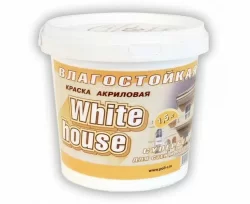 Краска водно-дисперсионная White House 1,5 кг влагостойкая супербелая