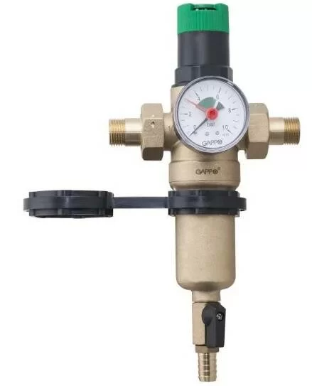 Фильтр со встроенным редуктором давления для горячей воды 1/2" Gappo
