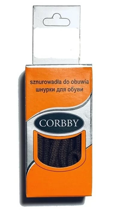 Шнурки CORBBY 100см круглые толстые пропитанные коричневые