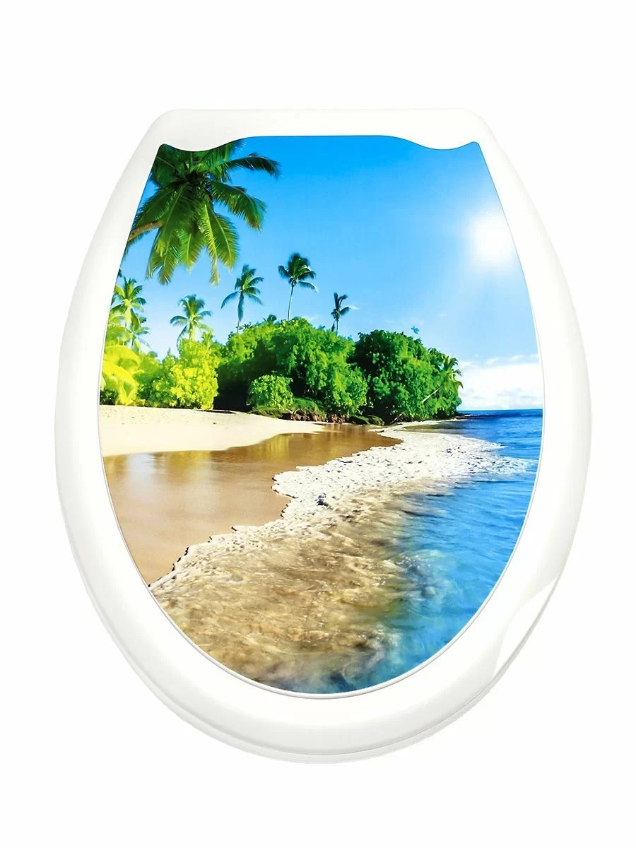 Крышка для унитаза пляж фотопринт пластик