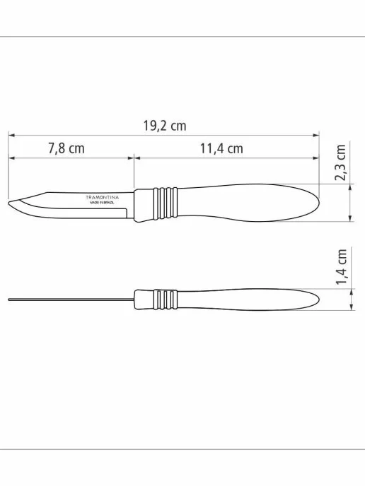 Нож для очистки овощей 7.5см cor&cor tramontina