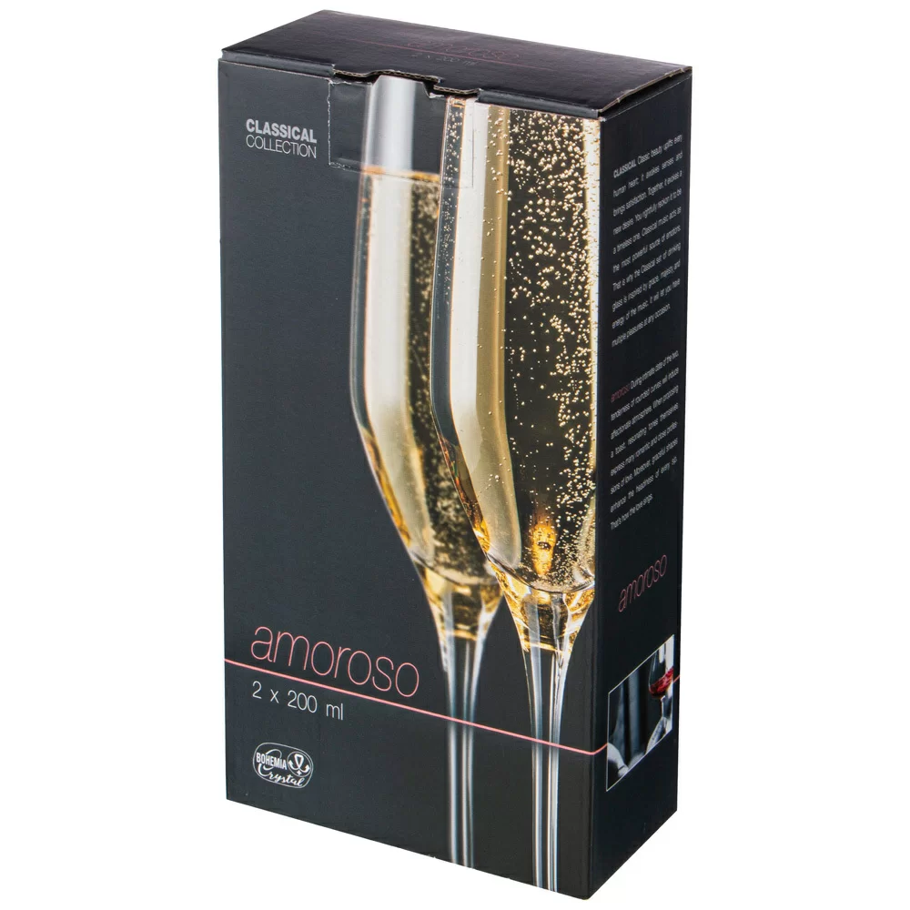 Набор бокалов для шампанского Crystalex Стразы 190 мл из 2 штук 