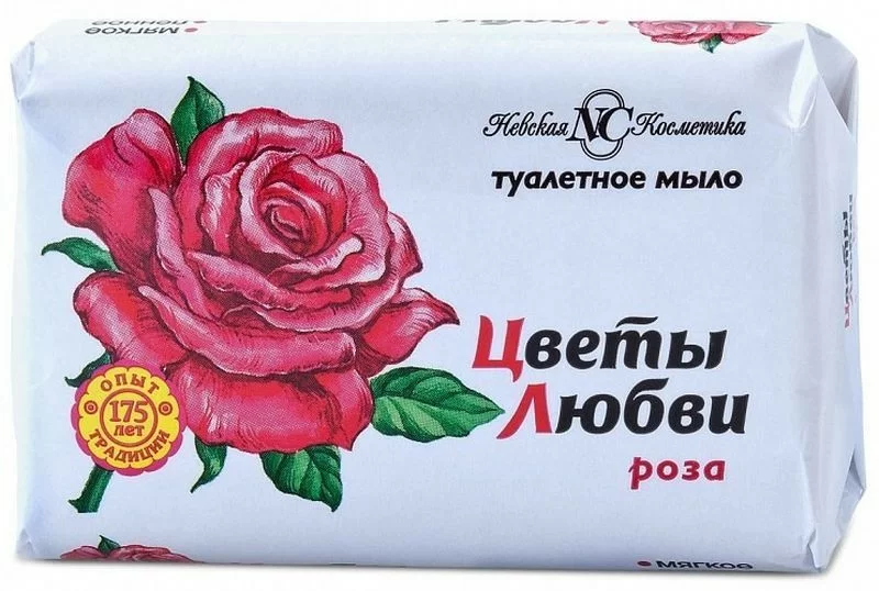 Мыло туалетное цветы любви роза 90г н/к