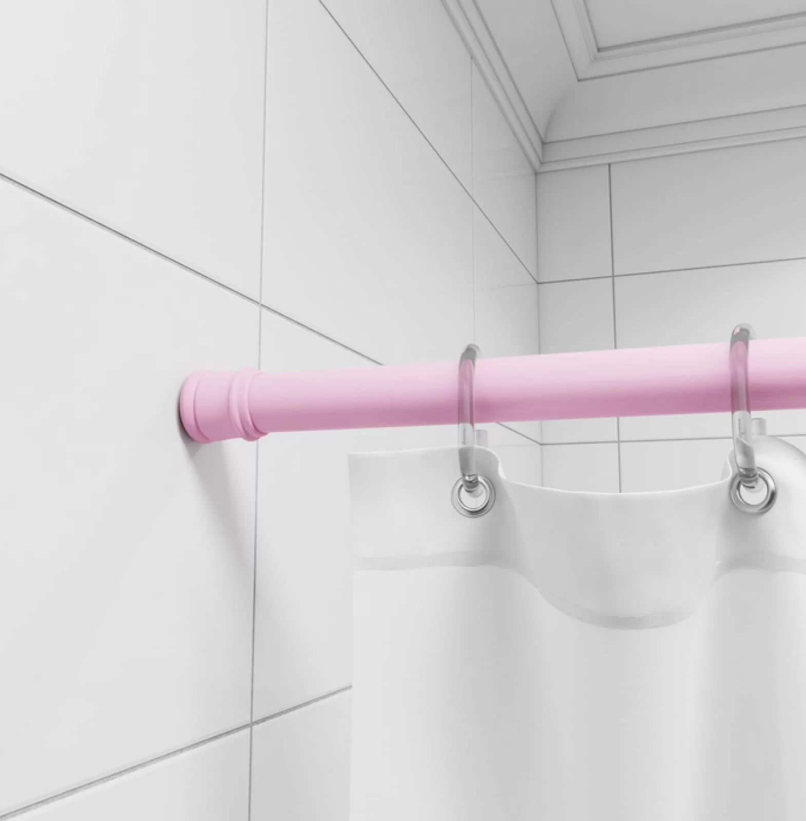 Карниз для ванной Weterm 110-200 алюминиевый розовый