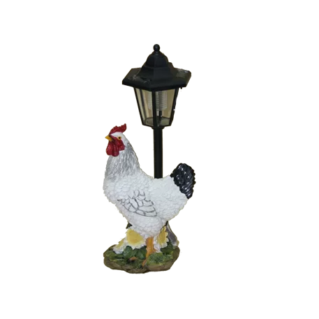 Фигура Курица Жанна с декоративным фонарем 17х14х40см