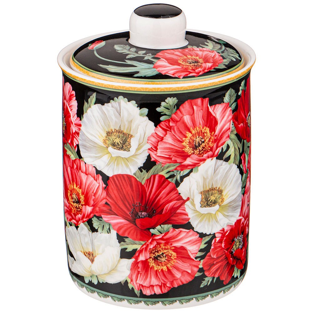 Банка с крышкой Lefard Маки 14.5х10.5см 750 мл черная