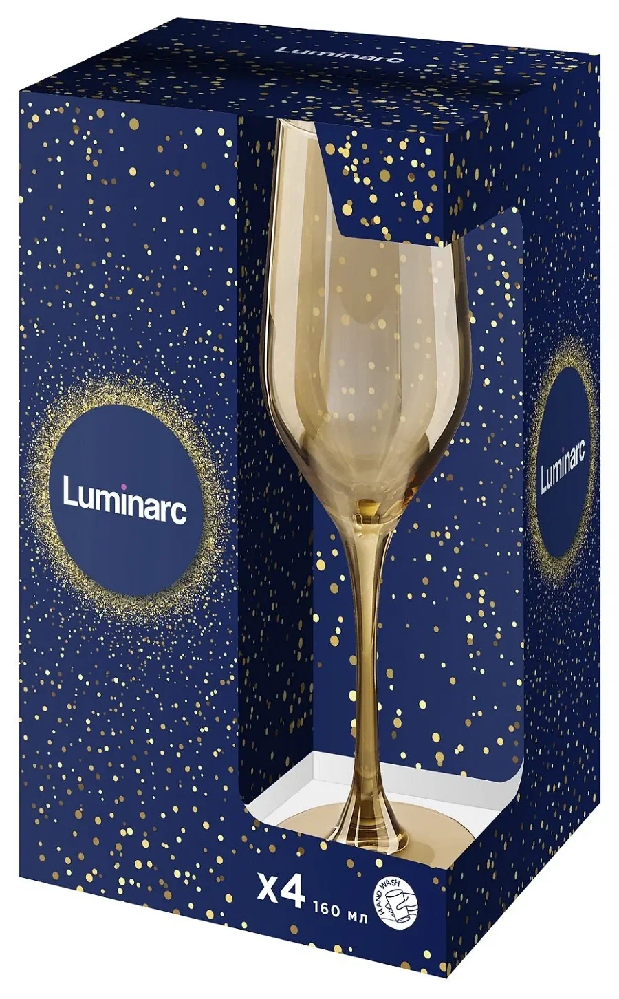 Набор бокалов для шампанского Luminarc Golden Honey 160млх 4 штуки P9307/0