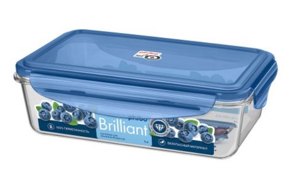 Контейнер для продуктов Phibo Brilliant с крышкой прямоугольный 1л