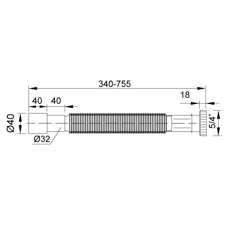 Труба гофрированная Styron Jollyflex STY-616-4 5/4-32-40 мм пластиковая накидная гайка