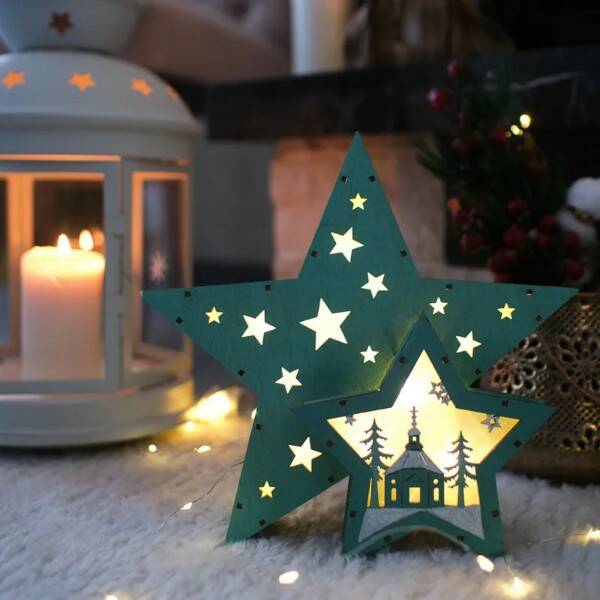 Деревянная фигура с подсветкой Neon-Night Домик Звездочета 504-019 бирюза 26х7х25 см Деревянная фигура с подсветкой Neon-Night Домик Звездочета 504-019 бирюза 26х7х25 см