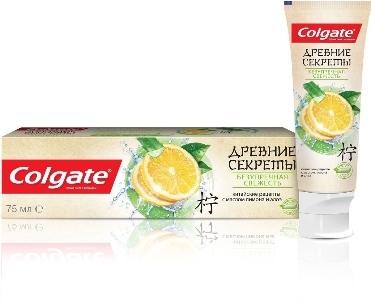 Зубная паста Colgate Древние секреты, Безупречная свежесть, с маслом лимона и алоэ, 75 мл