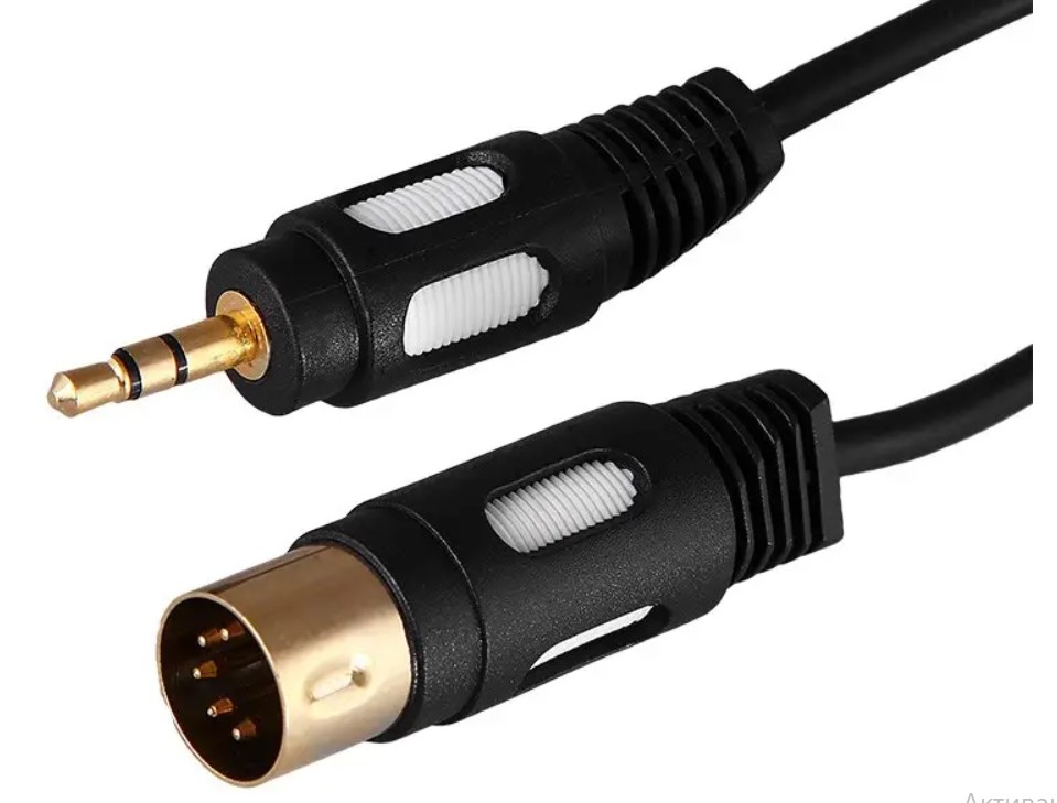 Шнур din 5pin-stereo Rexant 3.5мм d1.5м(gold) 17-2502