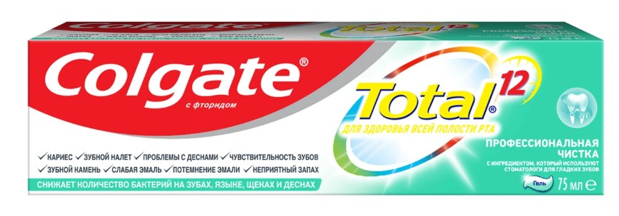 Зубная паста Colgate Total Профилактическая чистка гель 75мл